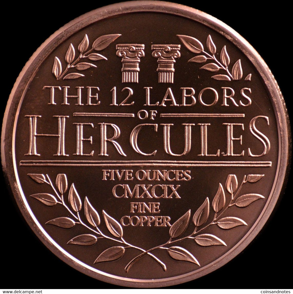 USA - The 12 Labors Of Hercules - 5 Oz Fine Copper Medal - Collections