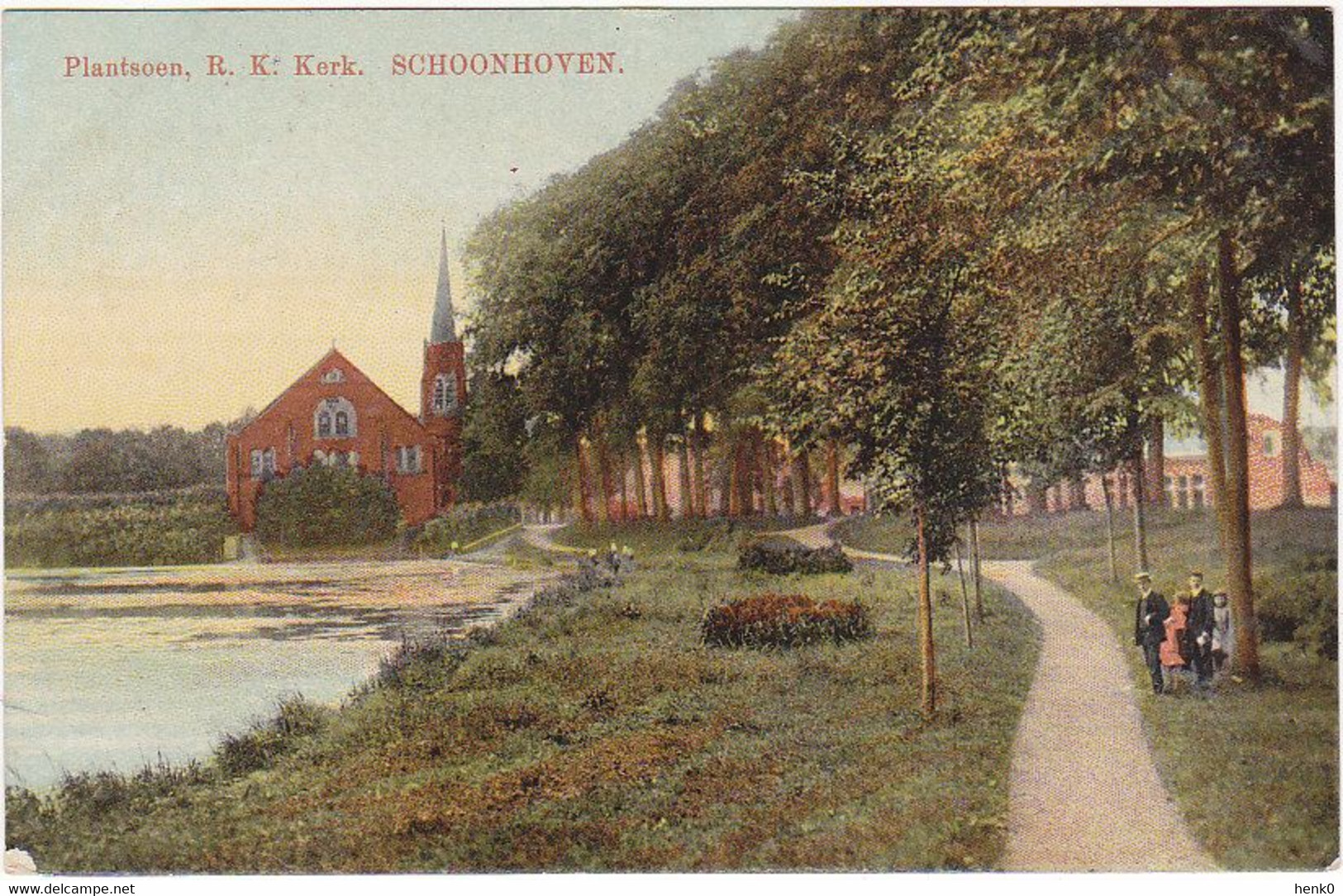 Schoonhoven Plantsoen En R.-K. Kerk M3638 - Schoonhoven