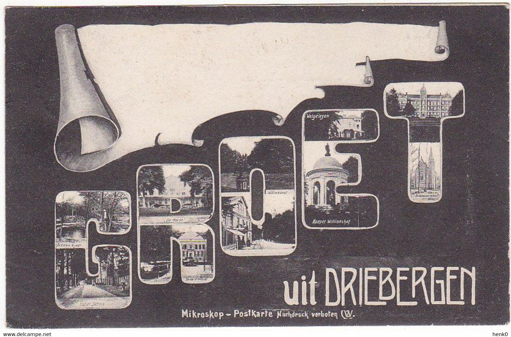 Driebergen Groet Mikroskop-Postkarte M3643 - Driebergen – Rijsenburg