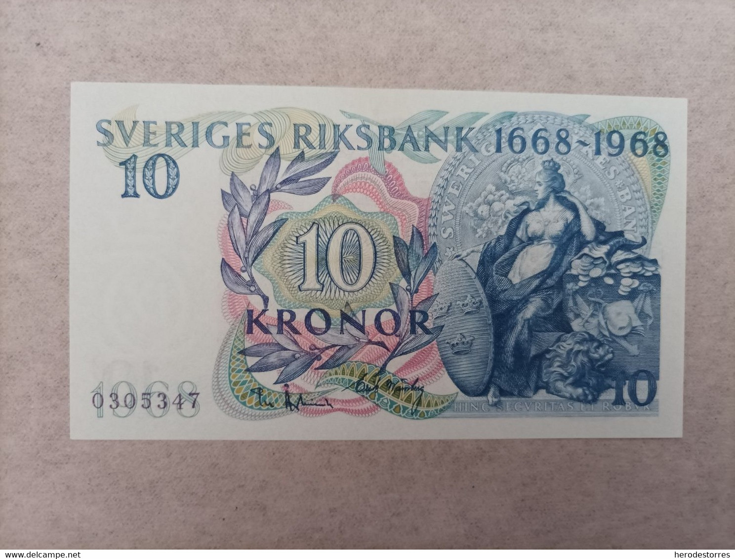 Billete De Suecia De 10 Kronor, Año 1968, UNC - Svezia