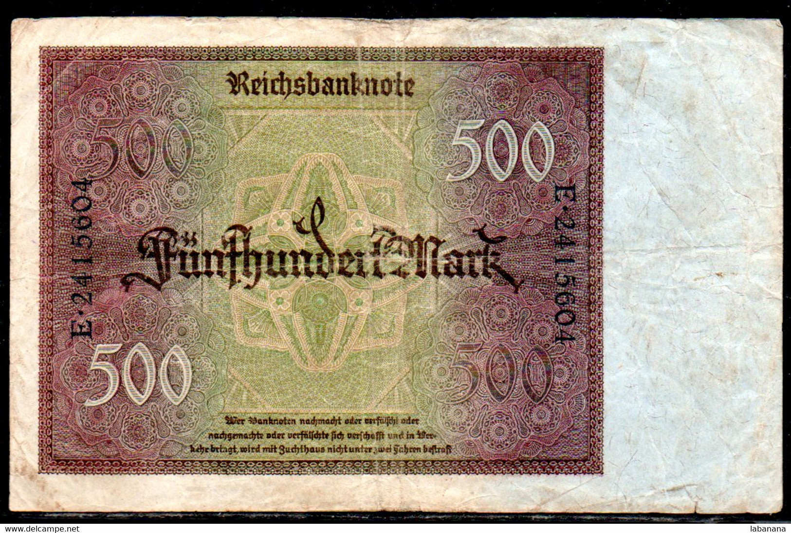 659-Allemagne 500m 1922 E241 - 500 Mark