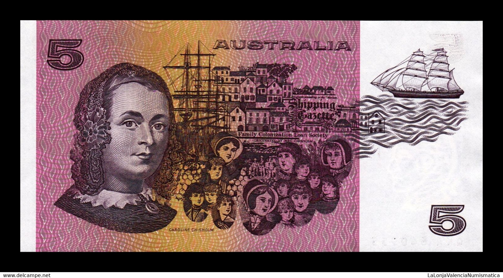Australia 5 Dollars Sir Joseph Bank 1991 Pick 44g SC UNC - 1974-94 Australia Reserve Bank (paper Notes)