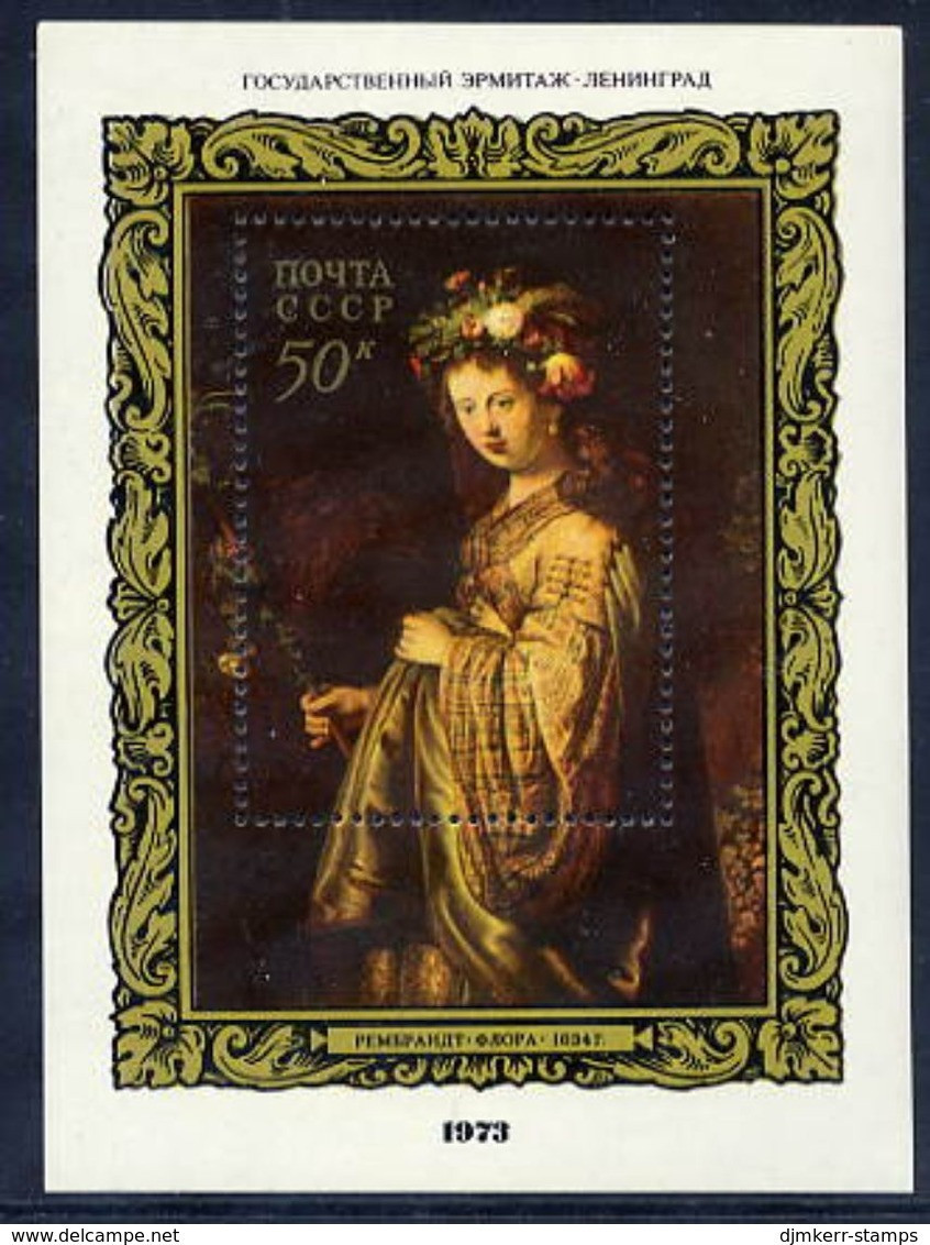 SOVIET UNION 1973 Rembrandt Paintings Block MNH / **.  Michel Block 92 - Unused Stamps