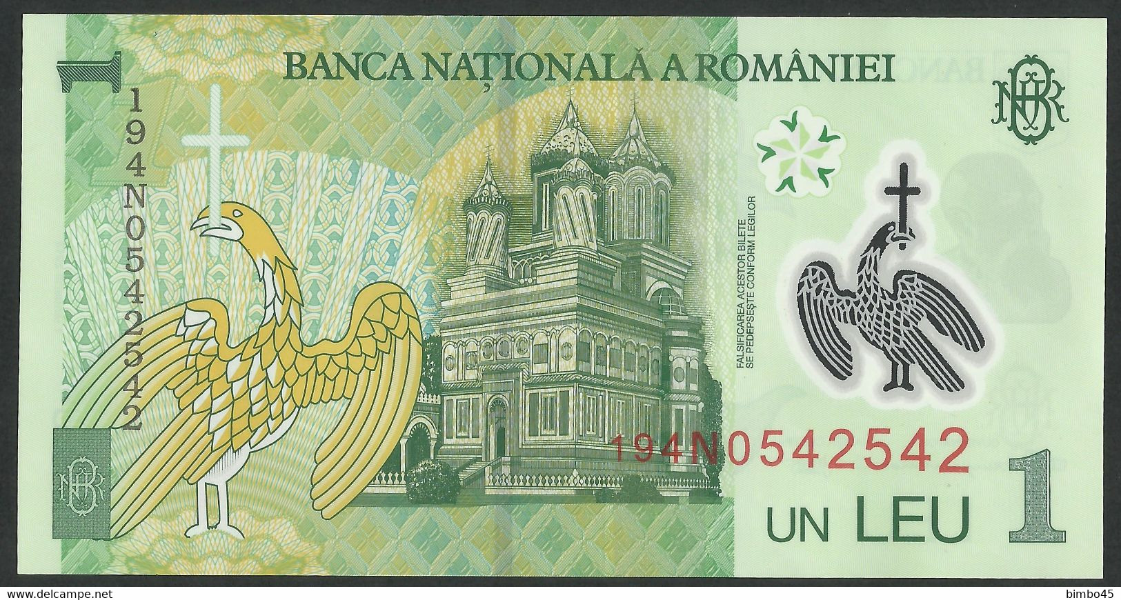 Romania 1 Leu 2018  , Circulated , Polymer  Nr. 0542542    RADAR - Roumanie