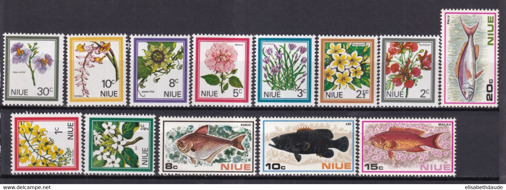 NIUE - 1969/1973 - FLEURS / POISSONS - YVERT N°107/114 + 116 + SERIE 142/145 ** MNH - - Niue