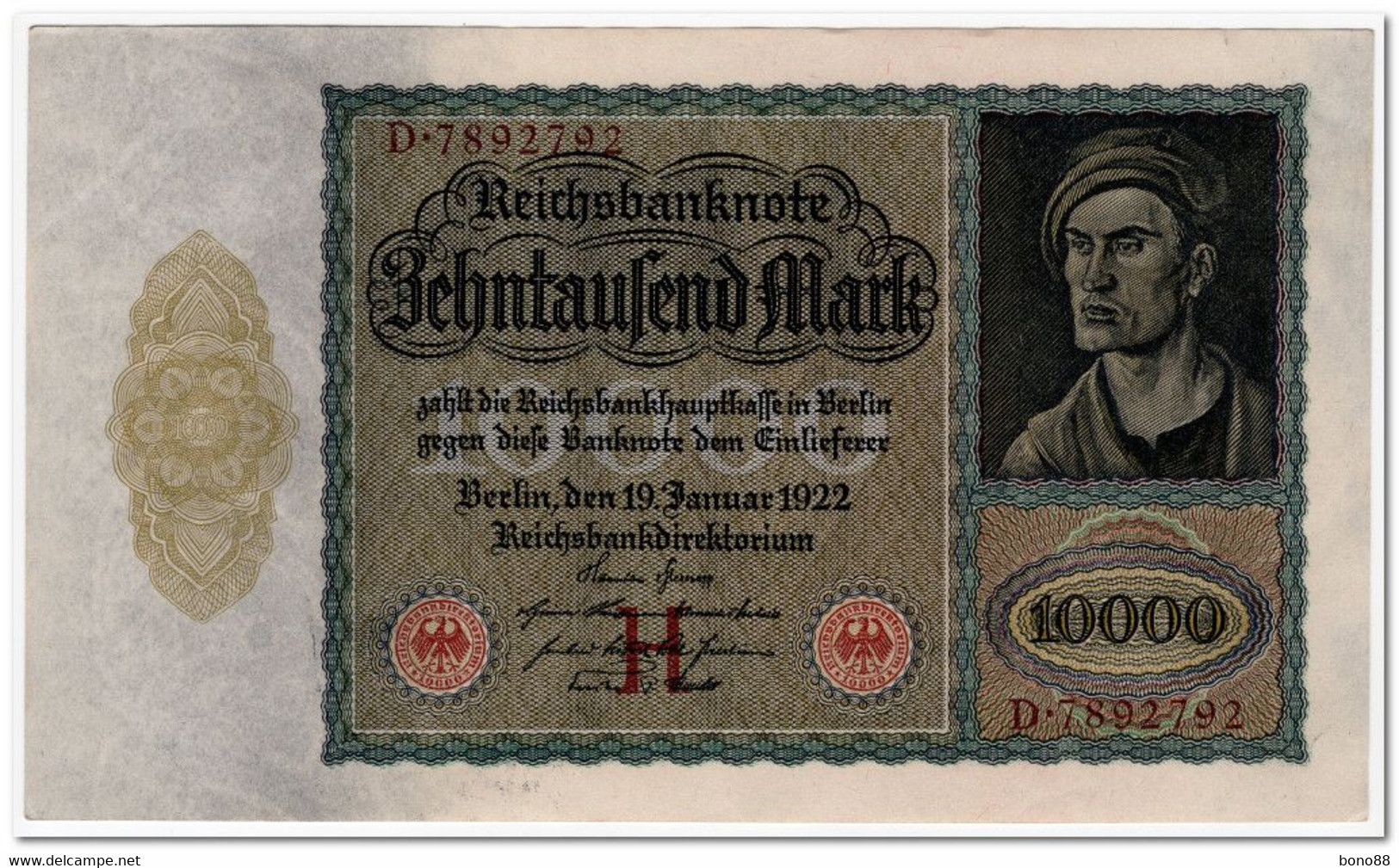 GERMANY,10000 MARK,1922,P.70,XF-AU - 10.000 Mark