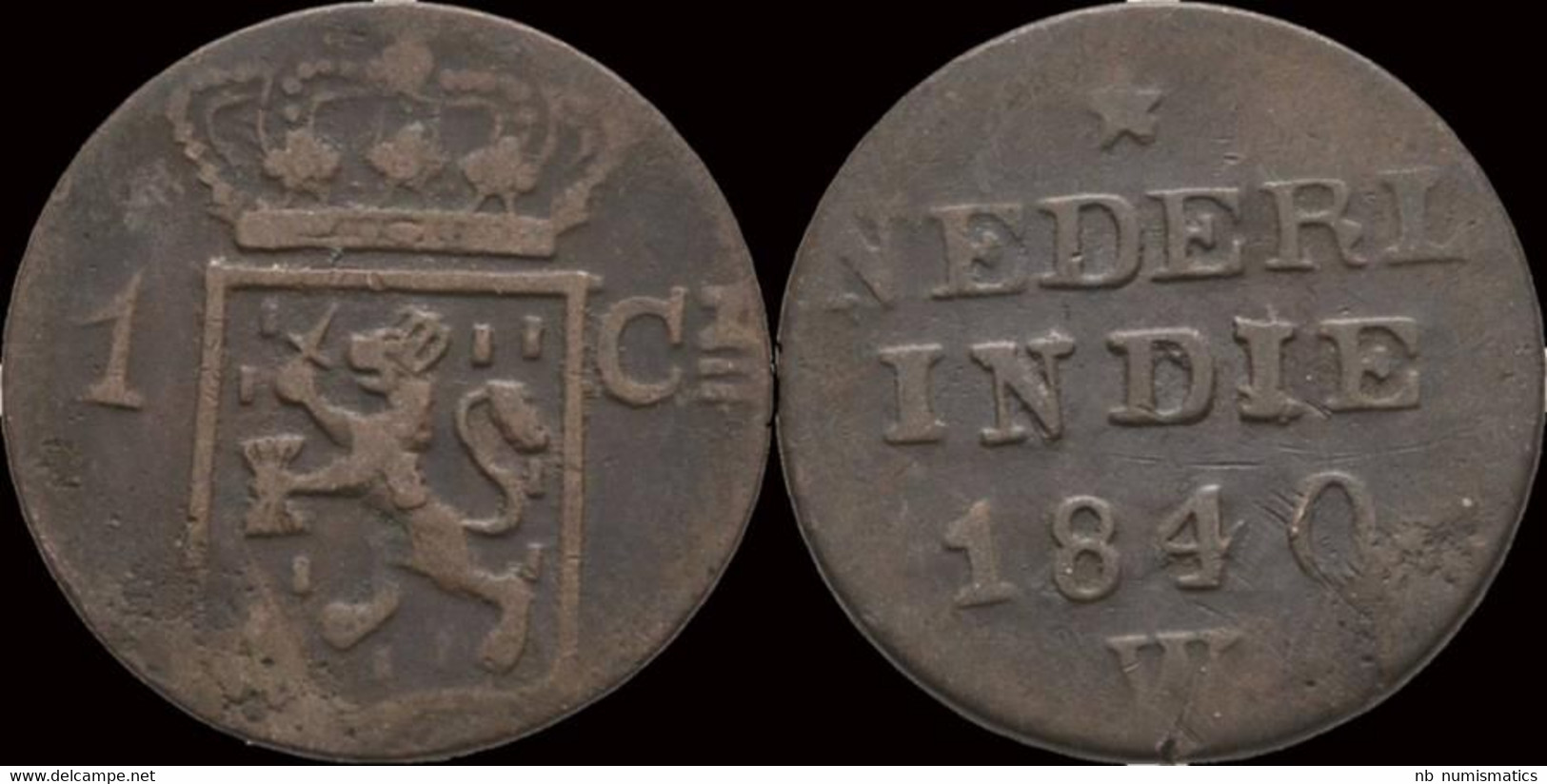 Nederlands India 1 Cent 1840W - Indie Olandesi