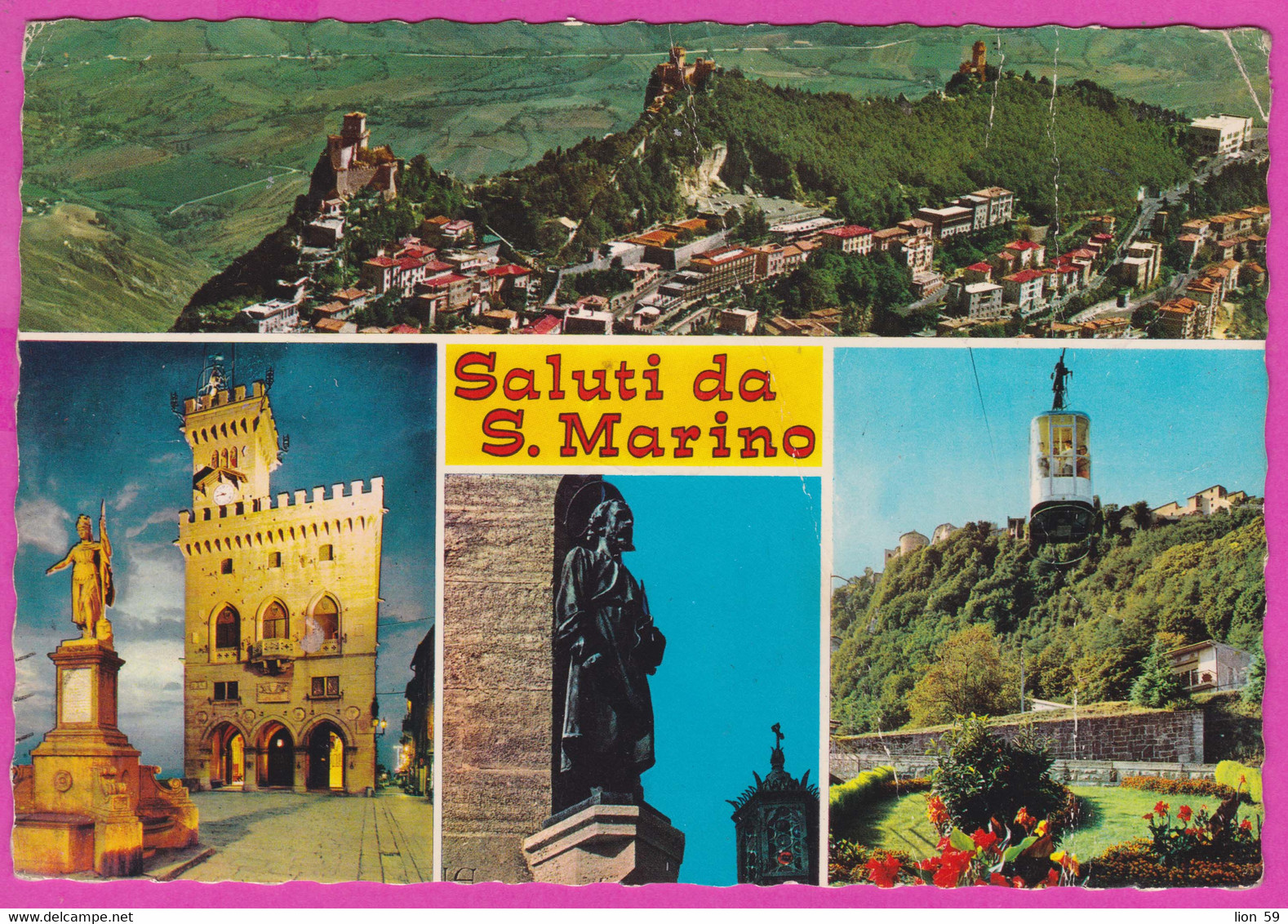 276239 / San Marino Panorama PC  Used 1980 -125 L. Cinema Jules Maigret Coins Larix Sibirica & Gulo Gulo  War Armor - Storia Postale