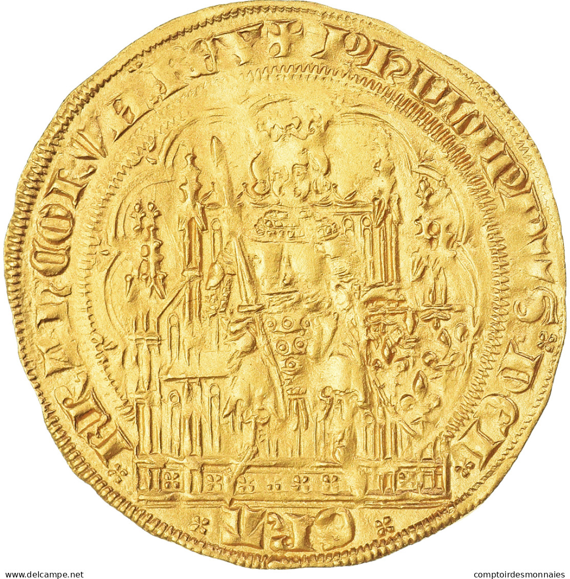 Monnaie, France, Philippe VI, Ecu D'or à La Chaise, TTB+, Or, Duplessy:249 - 1328-1350 Philippe VI Le Fortuné