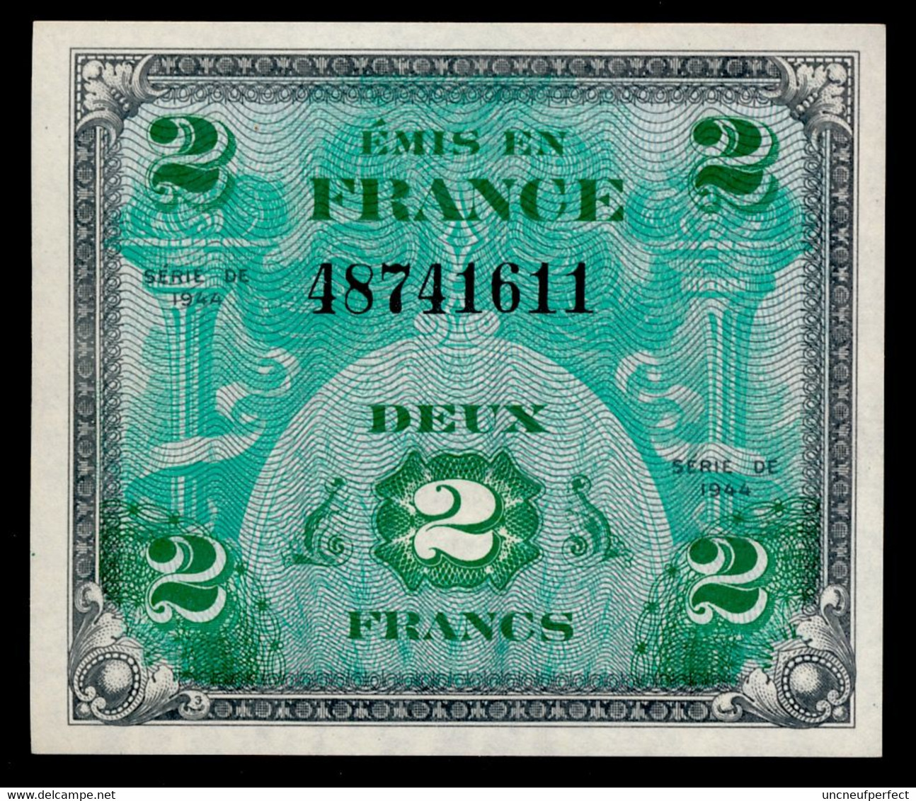 2 FRANCS 1944 Fayette VF-16-01 Sans Série UNC NEUF - 1944 Drapeau/Francia