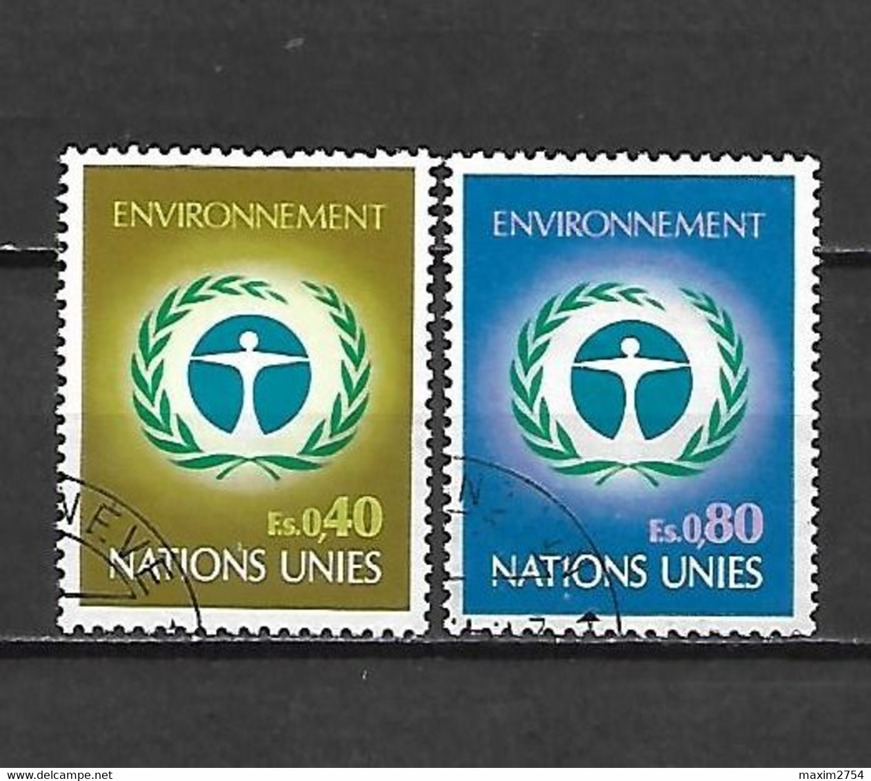 ONU GINEVRA - 1971/72 - N. 19/20 - N. 25/26 USATI (CATALOGO UNIFICATO) - Oblitérés