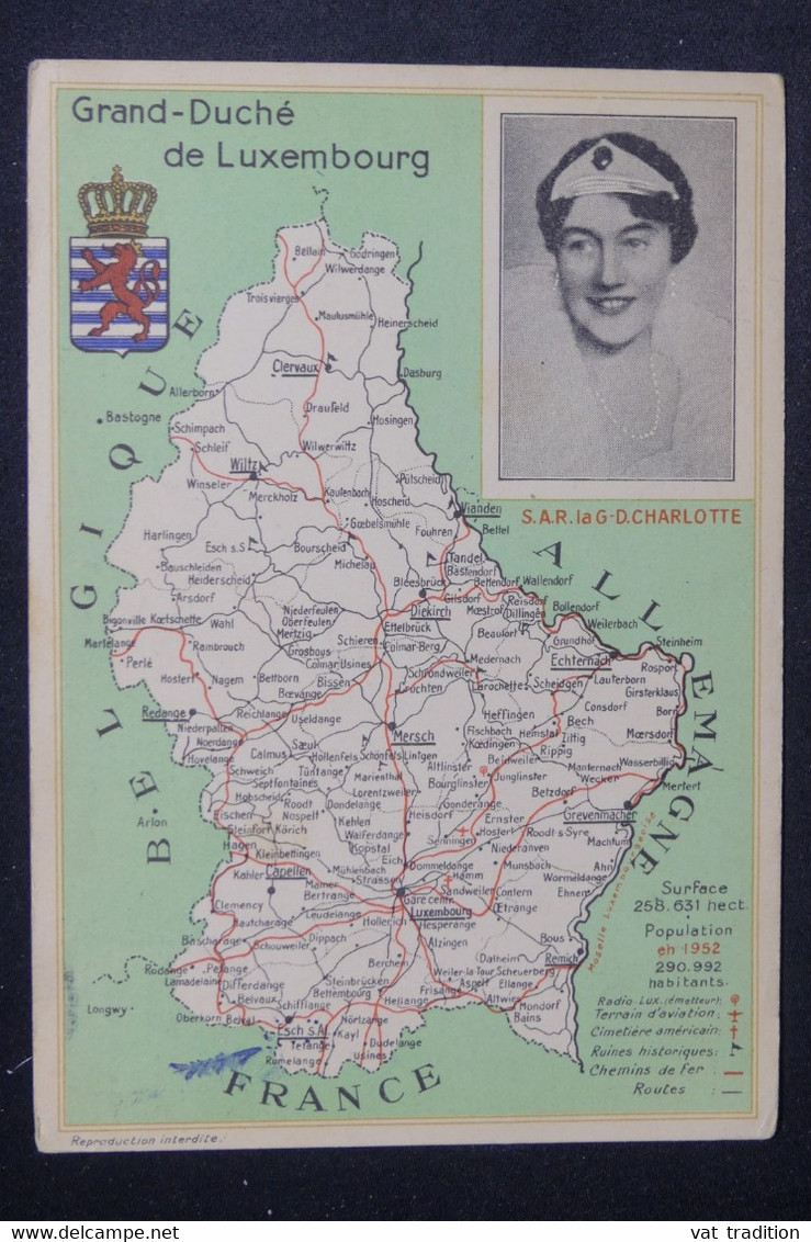 LUXEMBOURG - Affranchissement De Esch Sur Carte Postale ( Carte Du Pays ) En 1961 Pour La Belgique - L 123134 - Brieven En Documenten