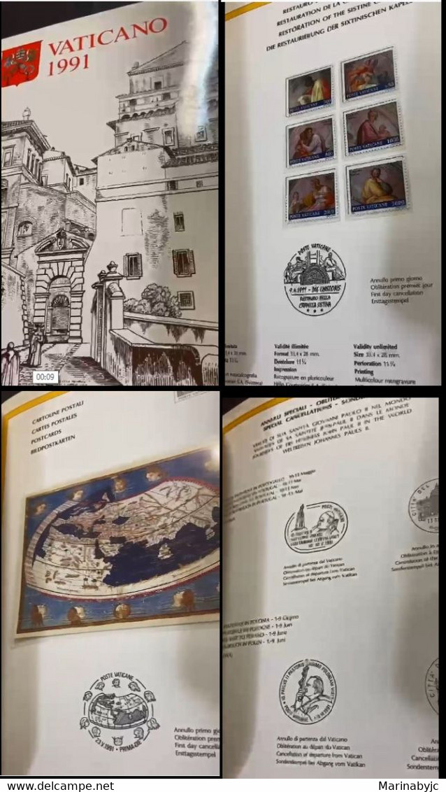 SO) FULL VATICAN YEAR, VATICAN STATE PHILATELIC YEARBOOK, YEAR 1991 - Other & Unclassified