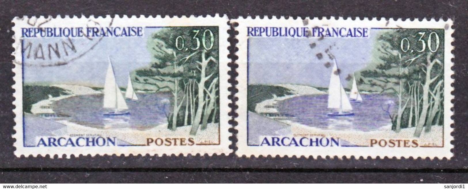 France  1312 Signature Bleue Nuage Et Normal Arcachon Oblitéré Used - Used Stamps