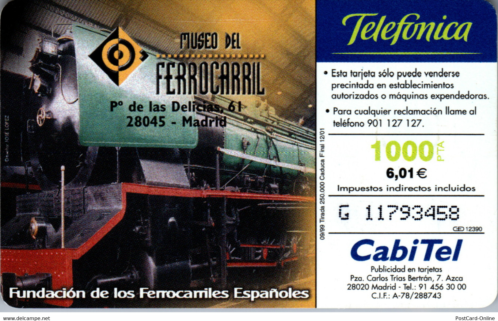 16379 - Spanien - Museo Del Ferrocarril , Madrid - Otros & Sin Clasificación