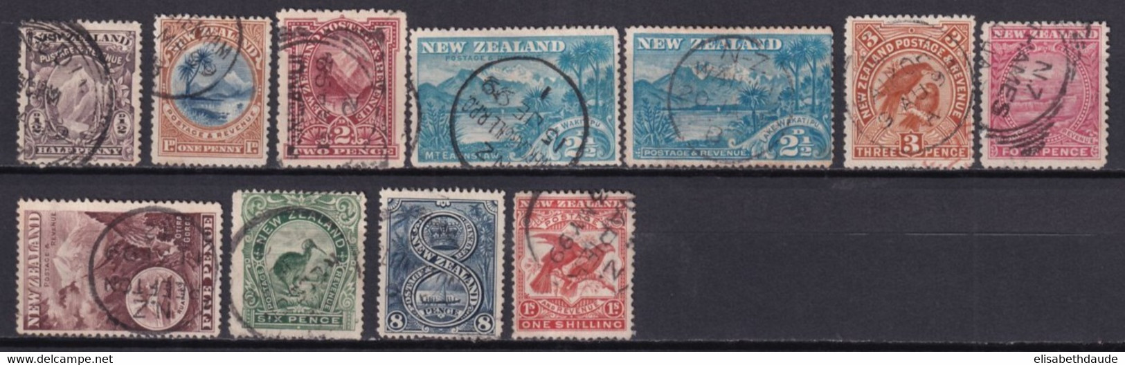 NEW ZEALAND - 1898 - YVERT N° 70/78+80 OBLITERES - COTE = 230 EUR. - - Gebruikt