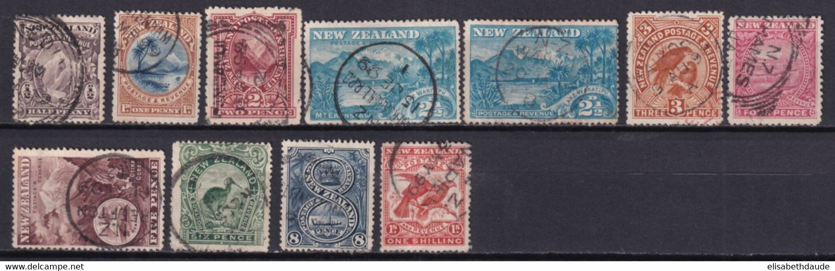 NEW ZEALAND - 1898 - YVERT N° 70/78+80 OBLITERES - COTE = 230 EUR. - - Oblitérés