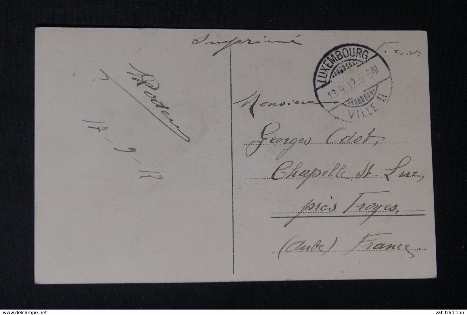 LUXEMBOURG - Affranchissement De Luxembourg Sur Carte Postale Pour La France En 1912 - L 123156 - 1907-24 Wapenschild