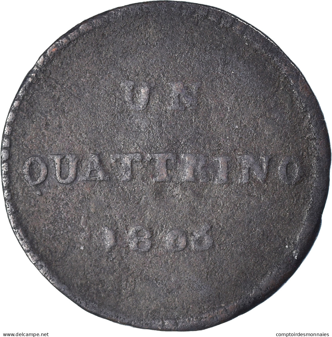 Monnaie, États Italiens, Charles-Louis De Bourbon, Quattrino, 1806, TB, Cuivre - Napoleoniche