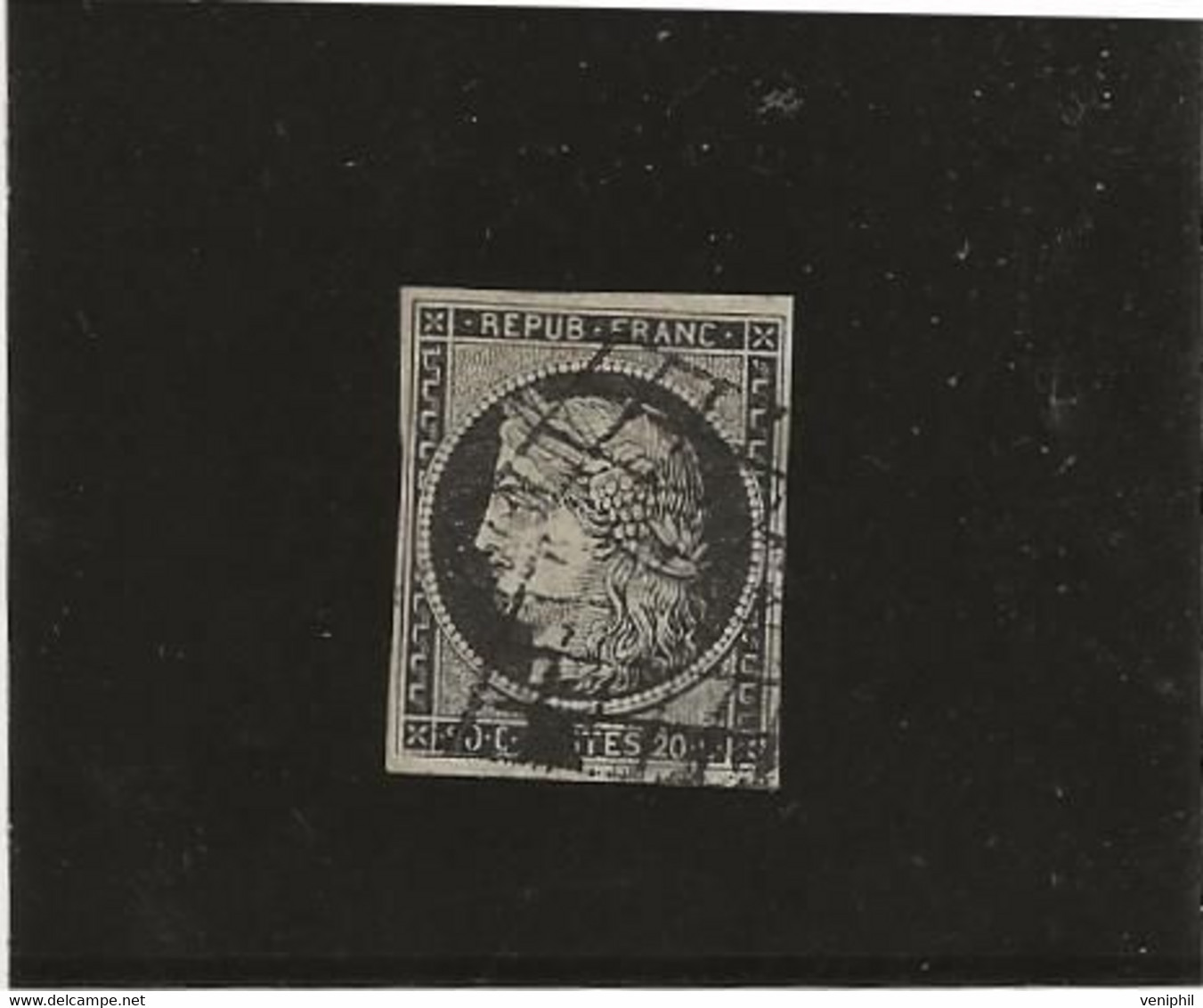 TIMBRE TYPE CERES DE 1849 NON DENTELE - N° 3 A  NOIR SUR BLANC   COTE : 70 € - 1849-1850 Cérès