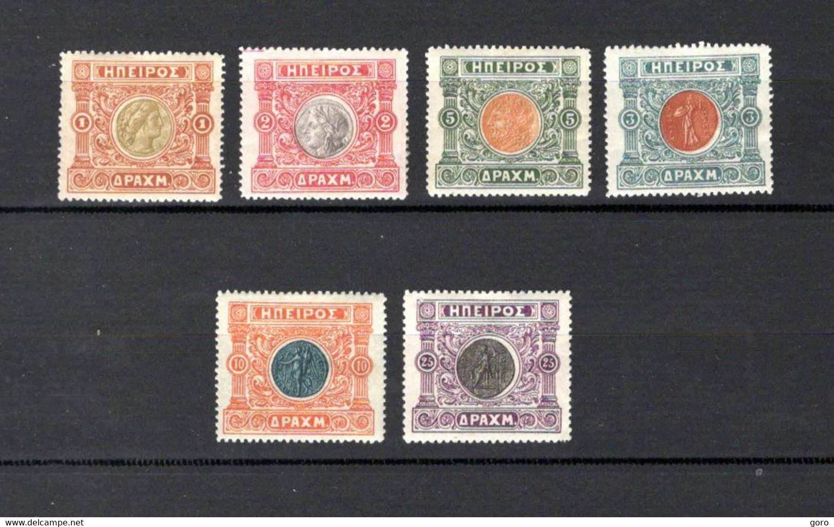 Epireo   1914  .-   Y&T Nº   22/27      *   ( C/charniere )     ( A ) - Epirus & Albania