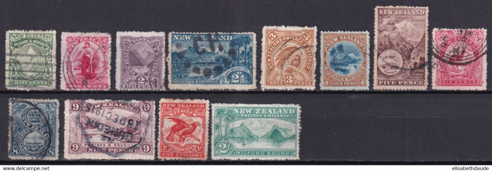 NEW ZEALAND - 1903 - YVERT N°112/113+115/124 OBLITERES - COTE = 125 EUR. - - Usados