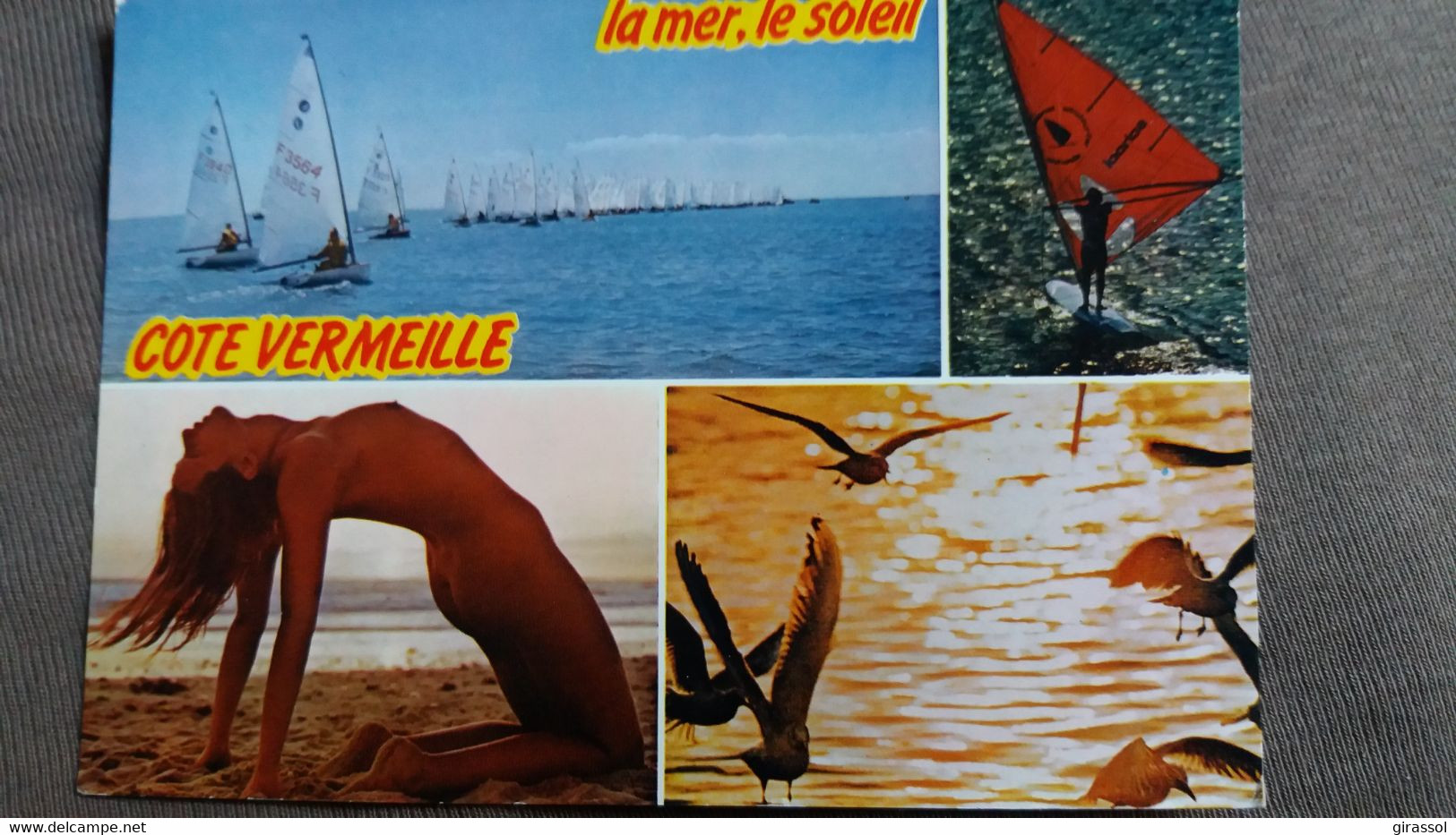 CPM JEUNE FEMME  NUE NU PIN UP COTE VERMEILLE MER SOLEIL OISEAU PLANCHE A VOILE ED CIM - Pin-Ups