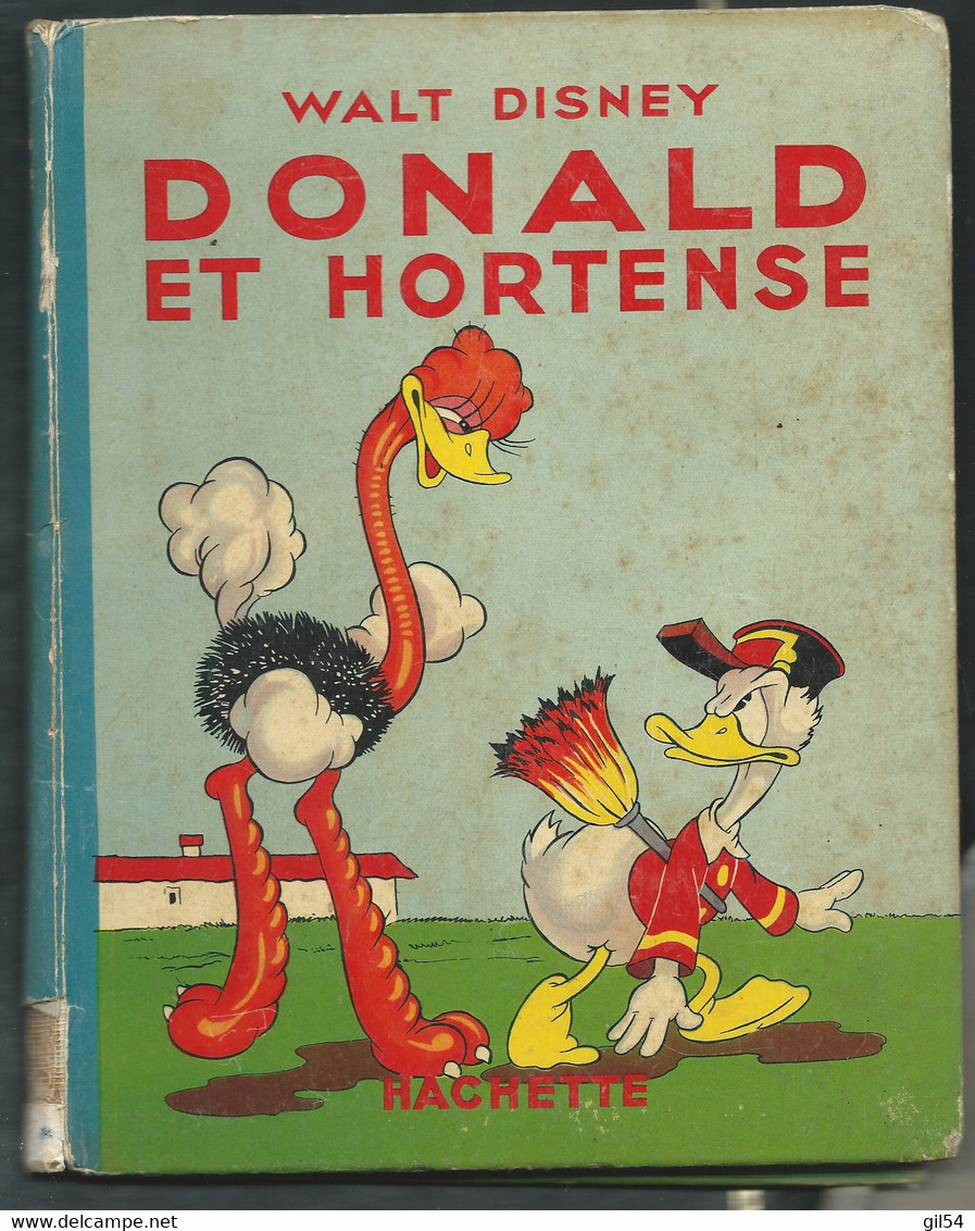 BD DE Walt Disney "DoNALD ET HORTENSE " Jaquette Cartonnée  Copyright 1938  - Car207 - Disney