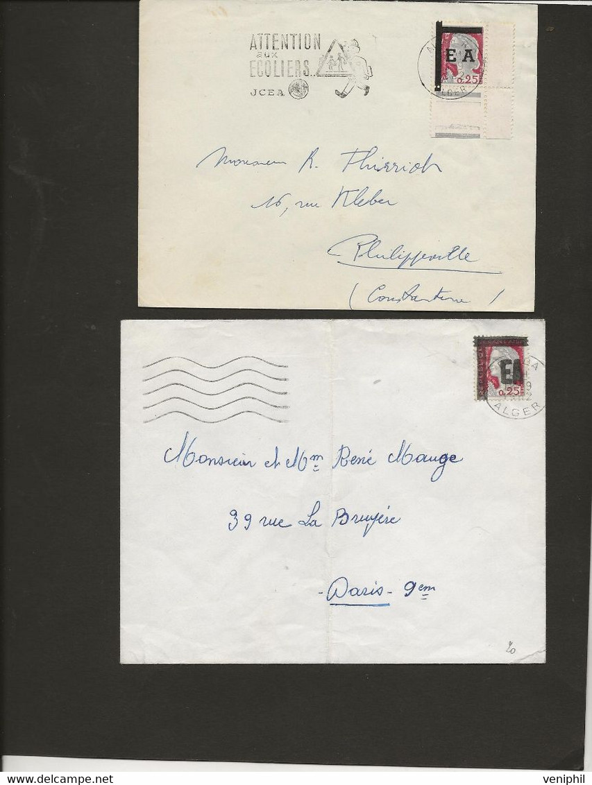 ALGERIE - LOT DE 6 LETTRES AFFRANCHIE N° 360 -TOUS  SURCHARGES DIFFERENTES  E.A. 1962- TRES BON LOT - Covers & Documents