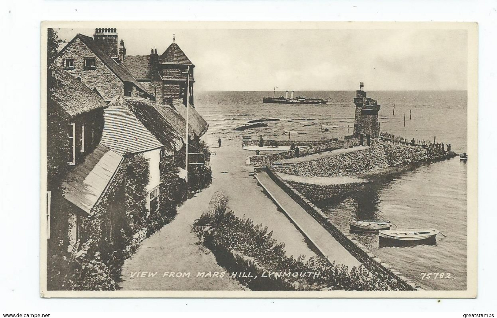 Postcard Devon Lynmouth Nice Steamer In Background Valentine's Unused - Lynmouth & Lynton