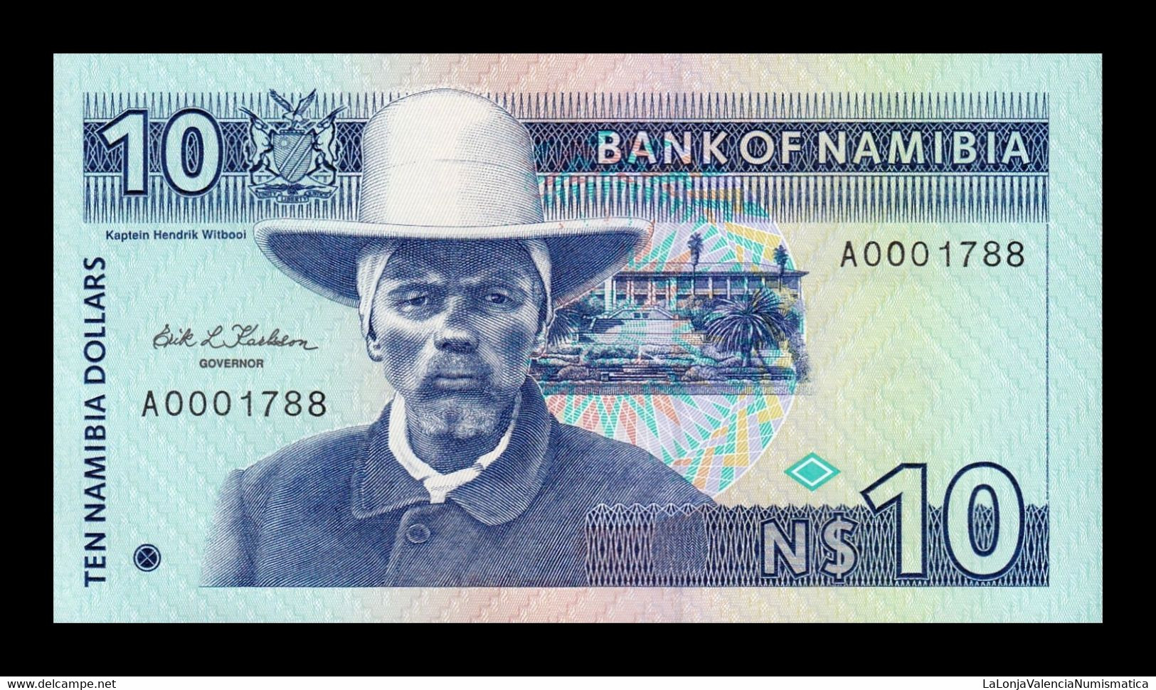 Namibia 10 Dollars 1993 Pick 1 Low Serial SC UNC - Namibië