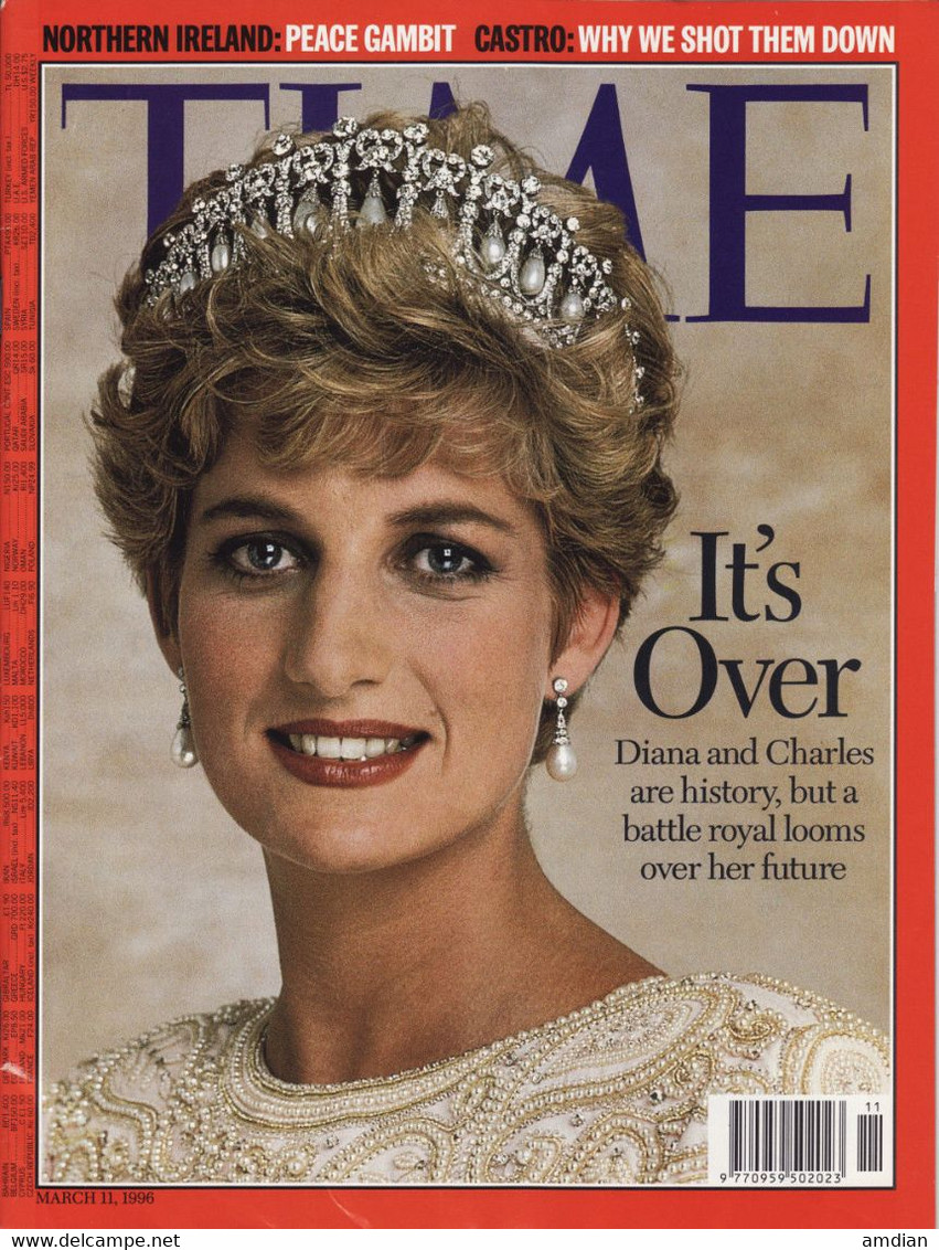 It's Over, Divorce Of Princess Diana And Prince Charles TIME Magazine No 11 March 11 1996 - Sonstige & Ohne Zuordnung