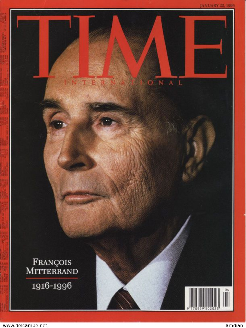Francois Mitterand 1916-1996, Death Of French Ex-President TIME Magazine January 22 1996 - Vol 147, No 4 - Autres & Non Classés