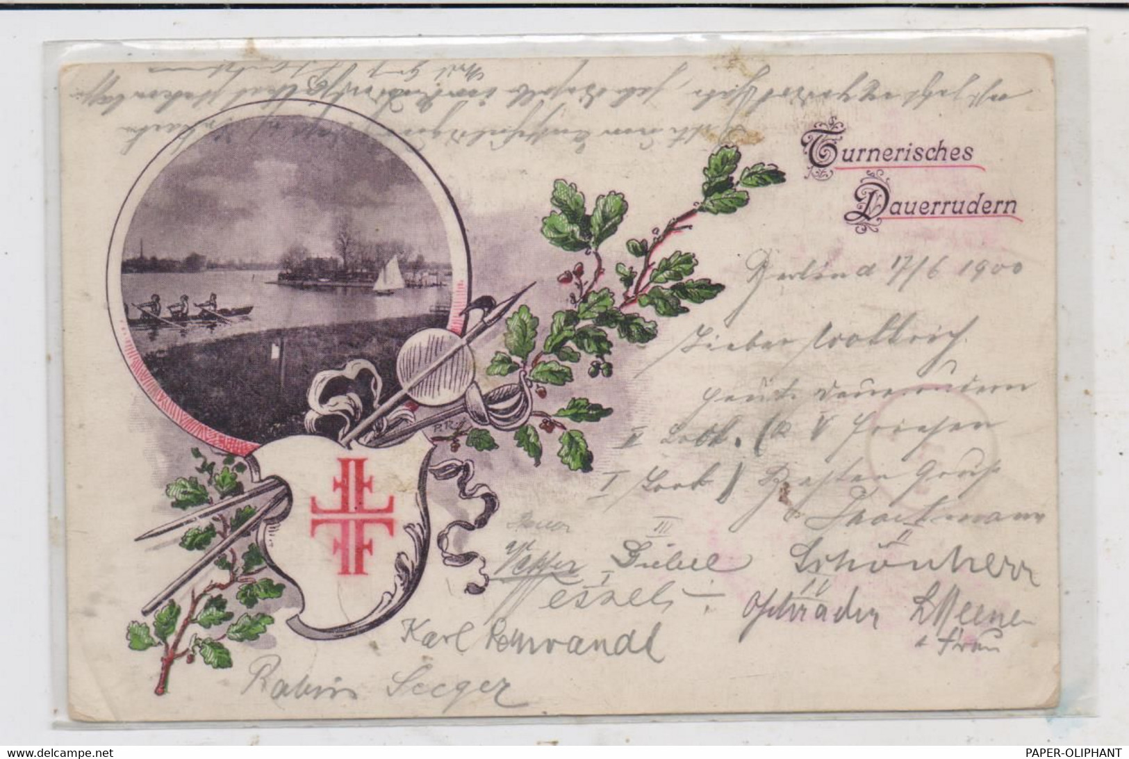 SPORT - RUDERN / Rowing, Turnerisches Dauerrudern, 1900 - Canottaggio