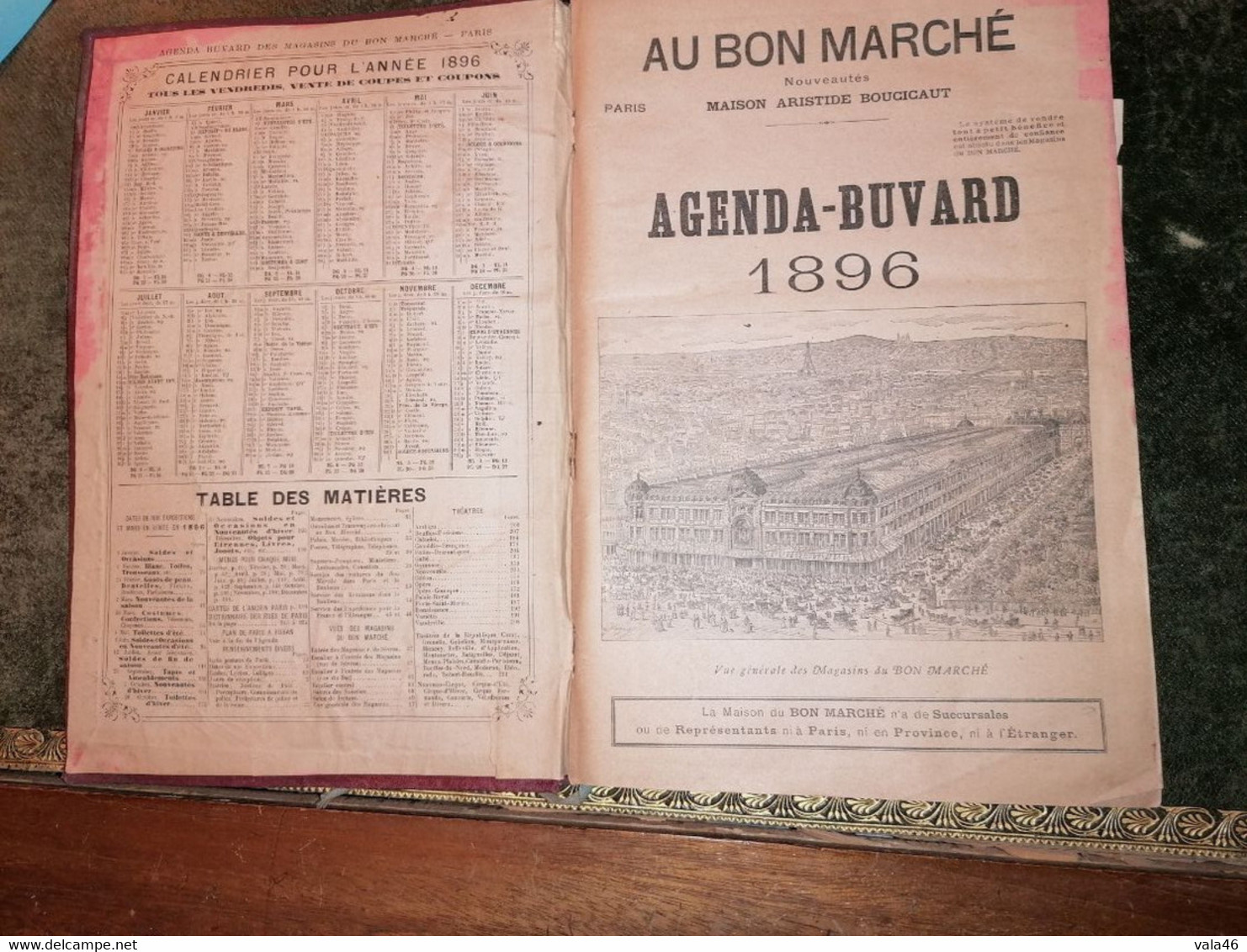 AGENDA BUVARD DU BON MARCHE 1896 - Collezioni