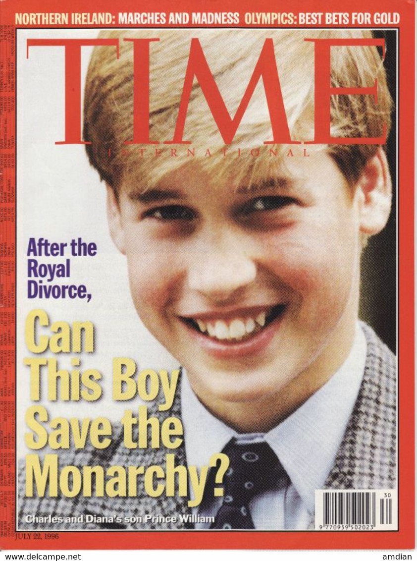 After The Royal Divorce, Can This Boy Save The Monarchy? Prince William TIME Magazine July 22, 1996 - Vol 148, No 4 - Altri & Non Classificati