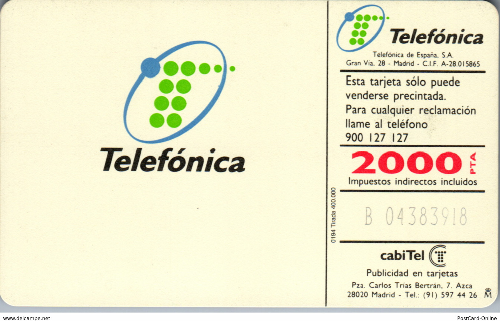 16621 - Spanien - Telefonica - Sonstige & Ohne Zuordnung
