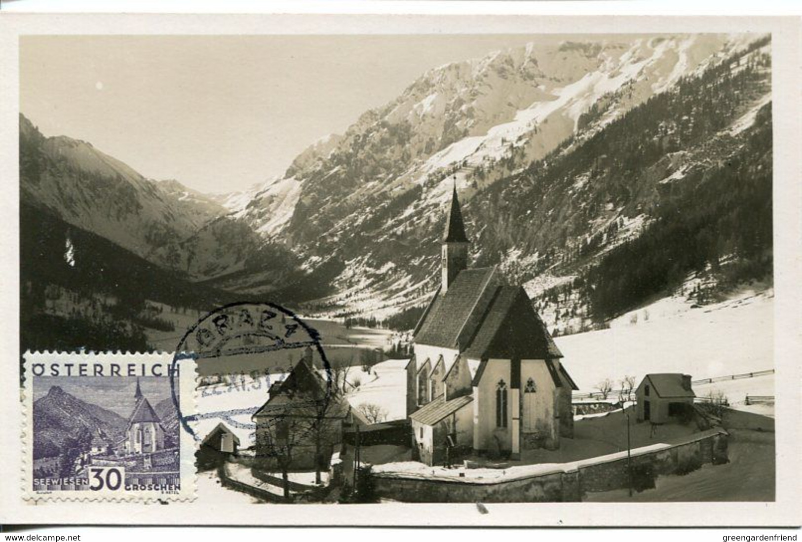 70607 Austria, Maximum 1931 The Mountain And Church Of Seewiesen, Architecture - Maximum Cards