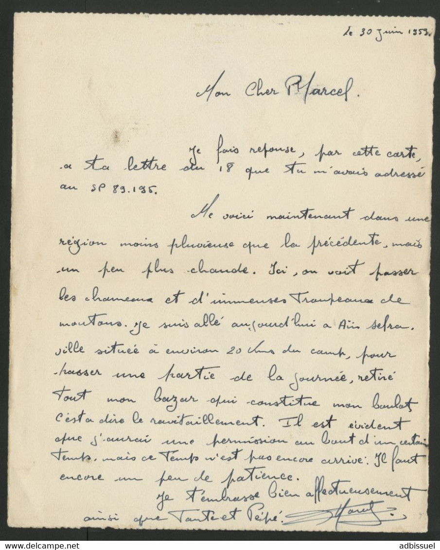 Carte-Lettre Scènes Et Types Mauresque Obl. Poste Aux Armées 1/7/59 Datée Près D'Aïn Sefra. - Algerienkrieg