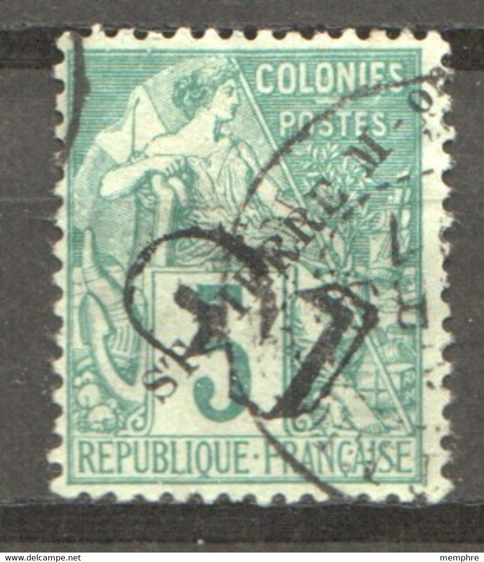 Alphée Dubois 5 C. Surchargé 2 Et St-Pierre M-on Yv 49 - Gebraucht