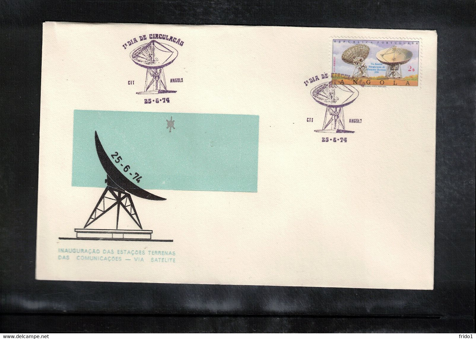 Angola 1974 Space / Raumfahrt / L'espace Earth Satellite Station FDC - Afrique