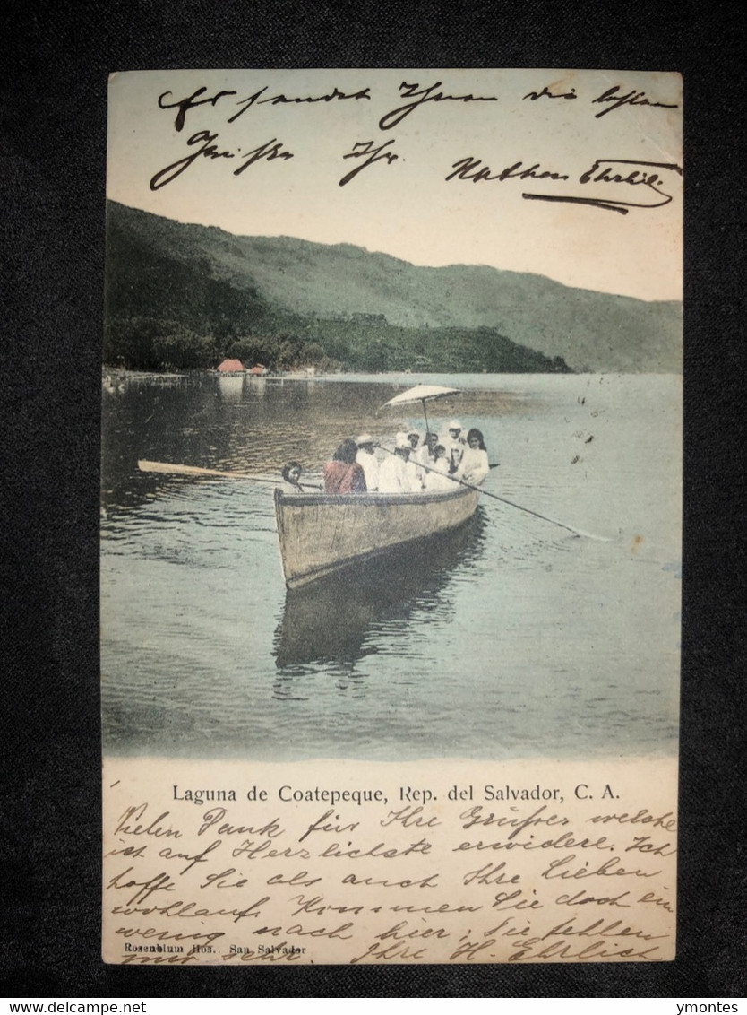 Postcard Coatepeque Lagoon 1908 - El Salvador