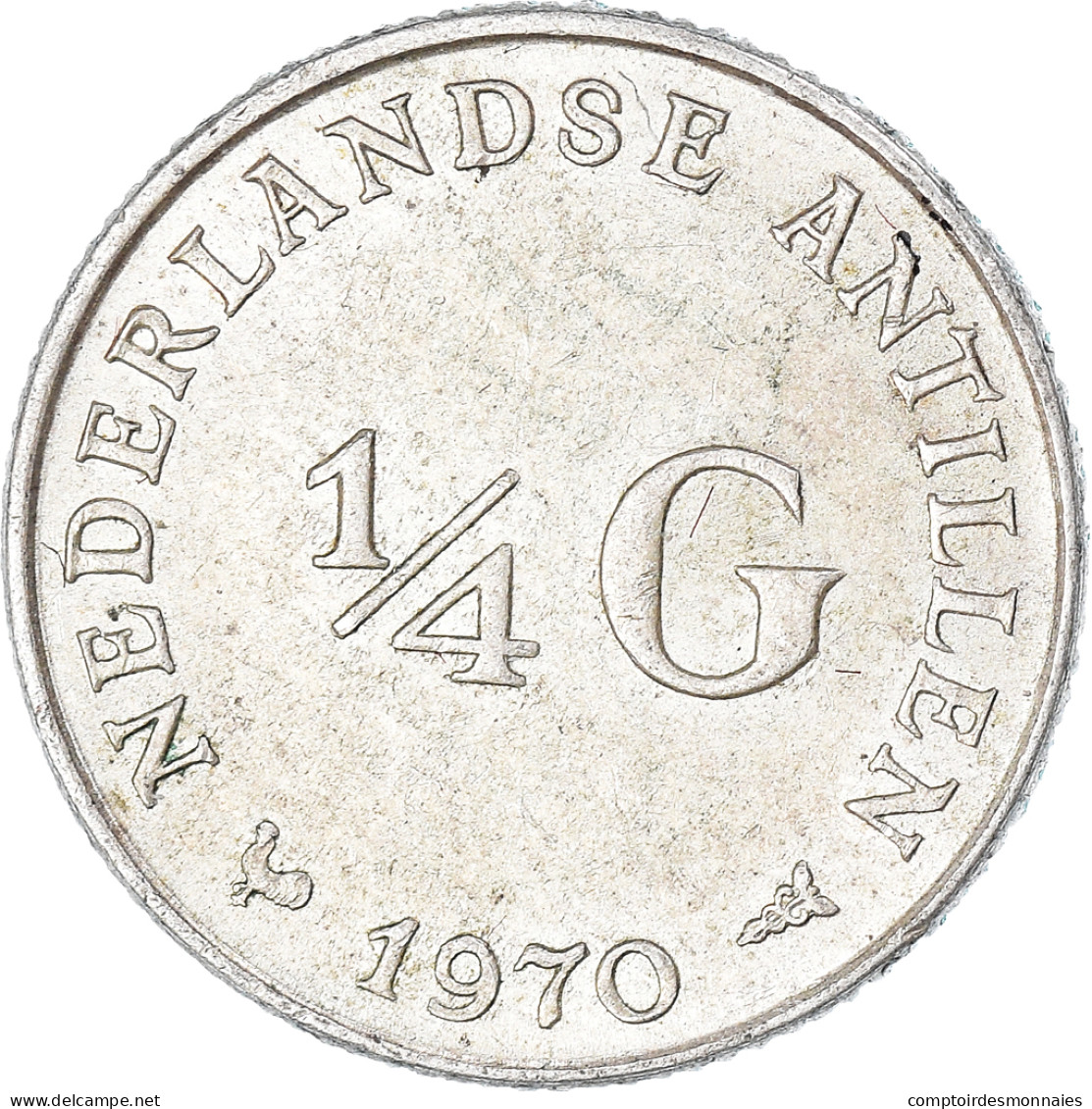 Monnaie, Antilles Néerlandaises, Juliana, 1/4 Gulden, 1970, Utrecht, TTB+ - Netherland Antilles