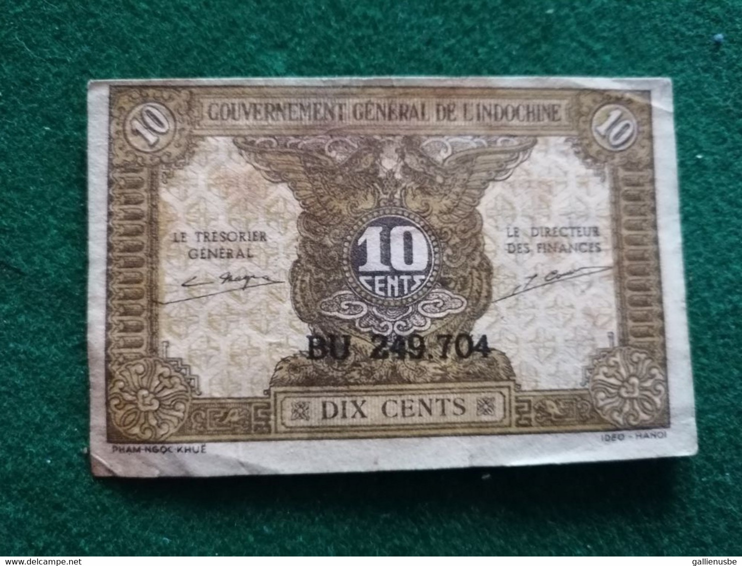 Indochine  -  10 Cents  -  1942  -  Circulé -  Beau - Indochine