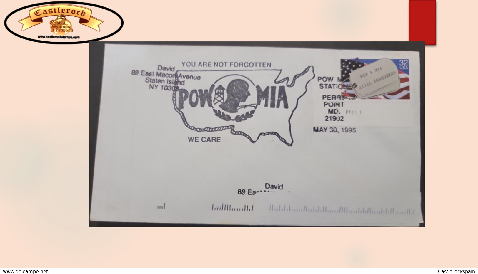 O) 1995 UNITED STATES, USA,  POW MIA, NATIONAL LEAGUE OF FAMILIES OF AMERICAN PRISONERS AND THE MISSING IN EAST ASIA,  Y - 1991-2000