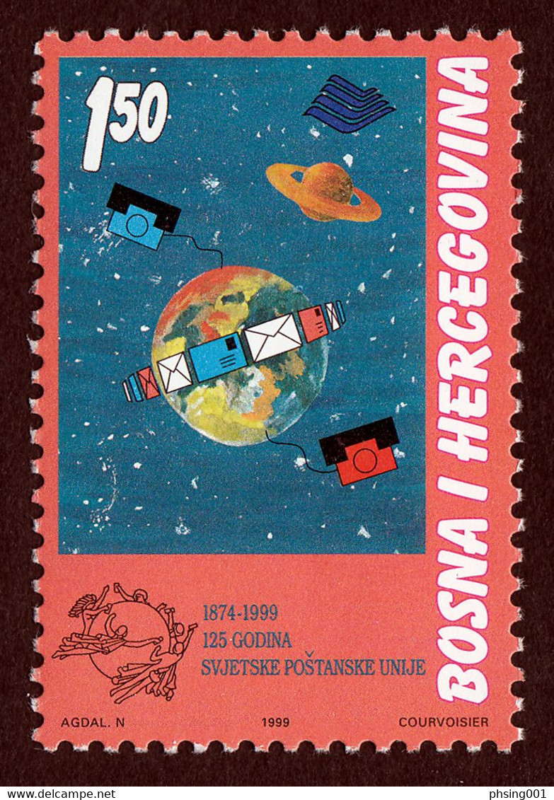 Bosnia And Herzegovina 1999 125th Anniversary UPU Universal Postal Union Space, MNH - Bosnien-Herzegowina