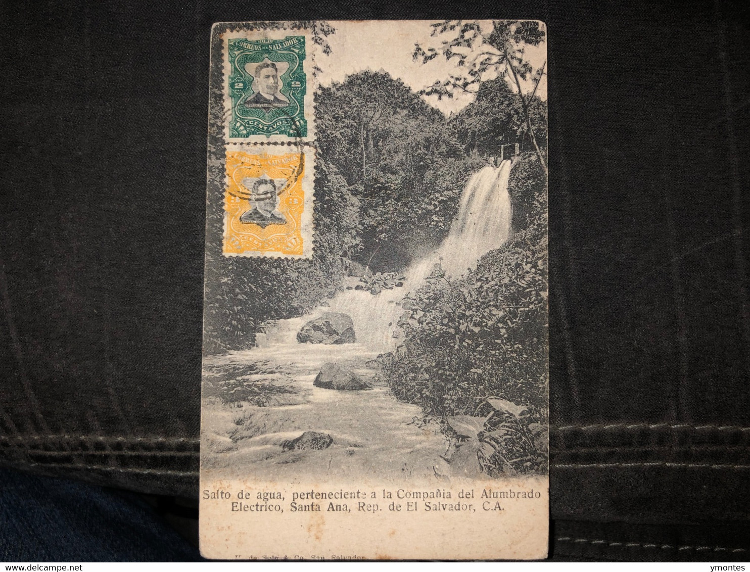 Postcard Waterfall Santa Ana 1906 - El Salvador