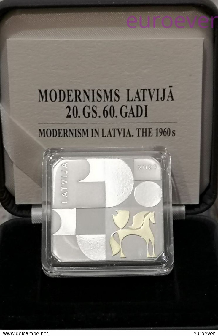 5 Euro Gedenkmünze 2020 Lettland / Latvia - Modernismus - Silber Teilweise Vergoldet - Latvia