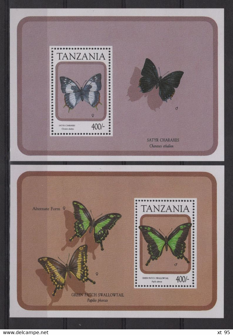 Tanzanie - BF 155 + 156 - Faune - Papillon - Cote 12.50€ - ** Neufs Sans Charniere - Tanzania (1964-...)