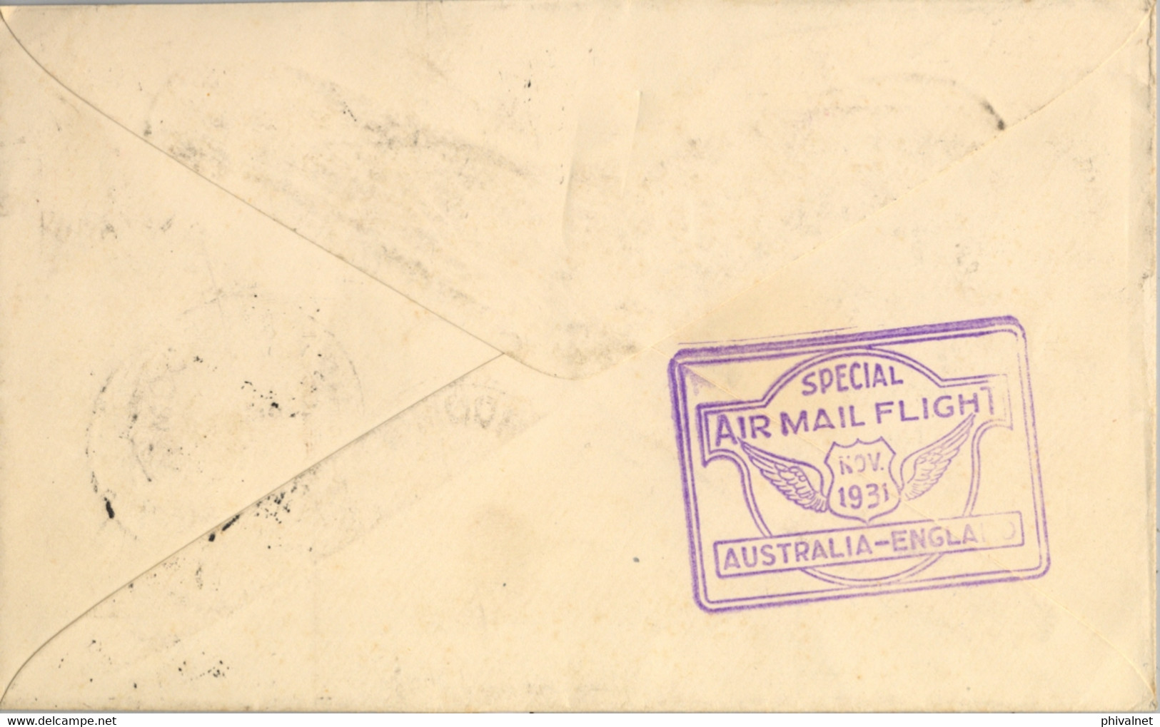 1931 AUSTRALIA , SOBRE CIRCULADO , YV. 26 , 4 AER. , 2 SERVICIO PARA CORREO AÉREO , SPECIAL FLIGHT AUSTRALIA - ENGLAND - Cartas & Documentos
